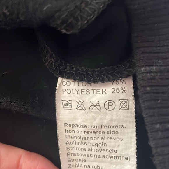 Black and White Bomber Jacket with High Collar and Graphic Design - Picture 9 of 9